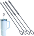 4PCS Silicone Straw Cleaner Brush, Reusable Straw Brush Extra Long for Cleaning Glass Metal