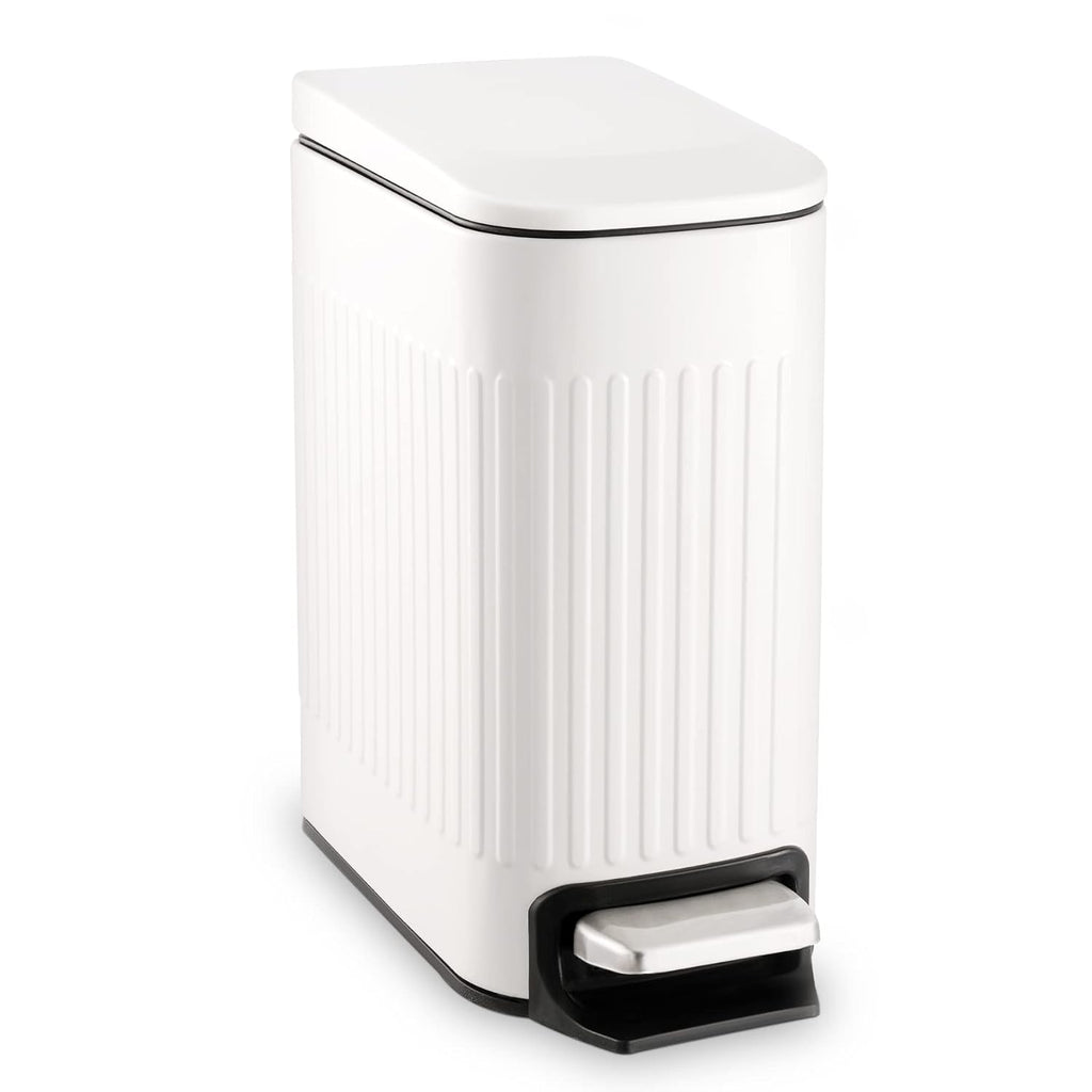 TrashAid Slim Bathroom Trash Can with Lid Soft Close, 6 Liter/1.6 Gallon Stainless Steel Small