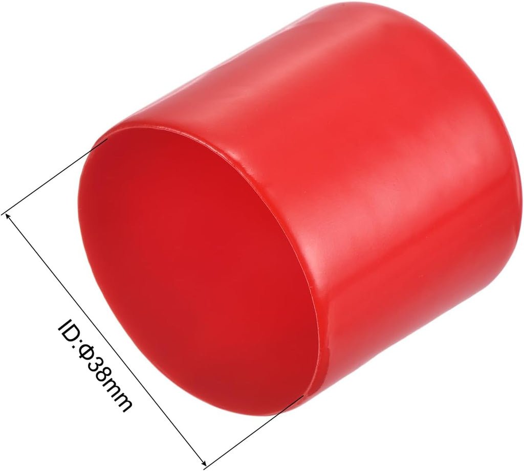 uxcell 20pcs Rubber End Caps 38mm ID Vinyl Round Tube Bolt Cap Cover Thread Protectors Red