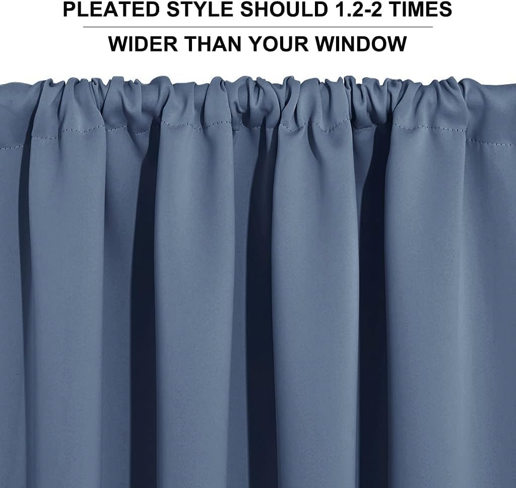 RYB HOME Blackout Closet Curtains - Thermal Insulated Noise Reducing Energy Efficiency Small Window