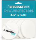 Strongest Home Wall & Door Handle Stopper 3.15" Set 5 Pieces of White Rubber Door Knob Round Wall