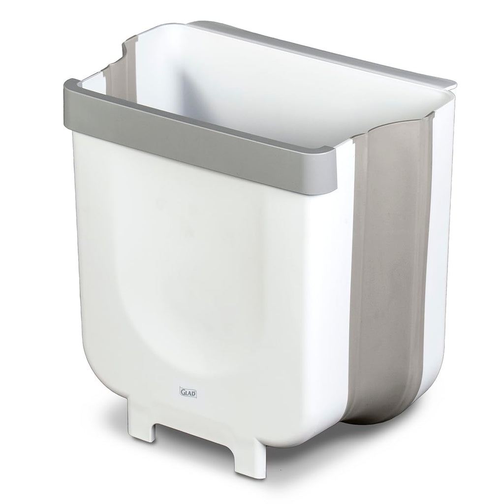 Glad Roomate Collapsible Waste Bin | Compact Travel Trash Can with Space-Saving Expandable Design |