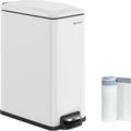 SONGMICS Slim Trash Can, 13-Gallon (50 L) Garbage Can for Narrow Spaces with Soft-Close Lid, Inner