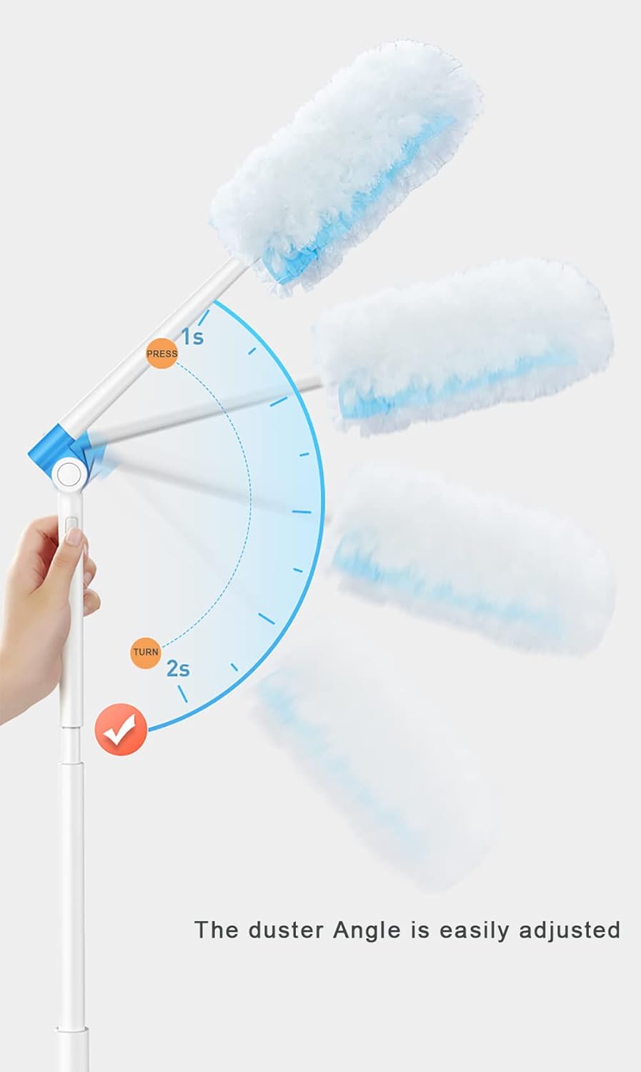 360 Degree Dusters Multi Surface Duster Refills Kit Extender Handle (1 Long Handle to + 1 Short