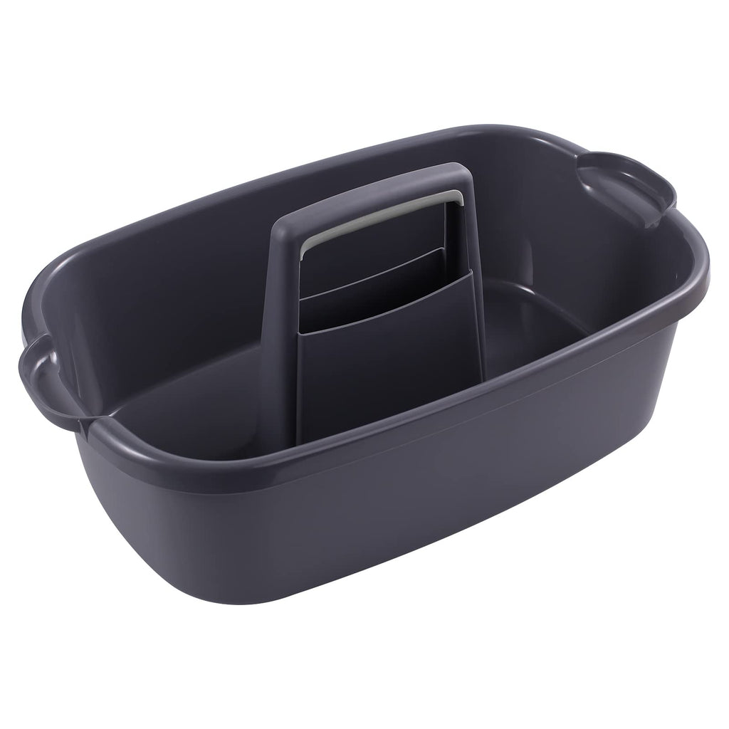 Omirome 2-Pack Large Gray Cleaning Caddy for Cleaning Supplies with Handle - Portable Plastic Tote