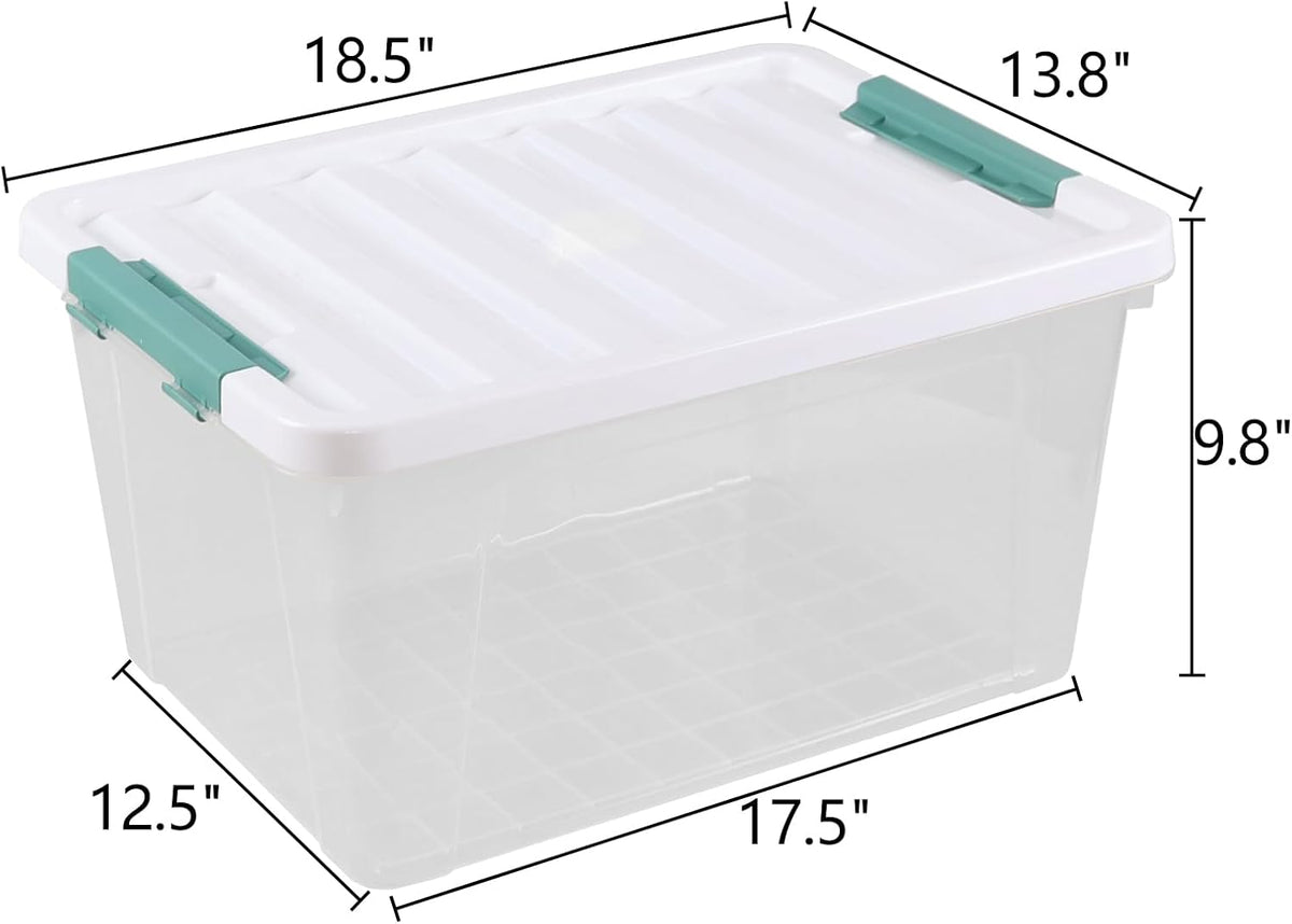 Xyskin 35 Quart Clear Large Storage Box, Plastic Storage Bins, Set of 6
