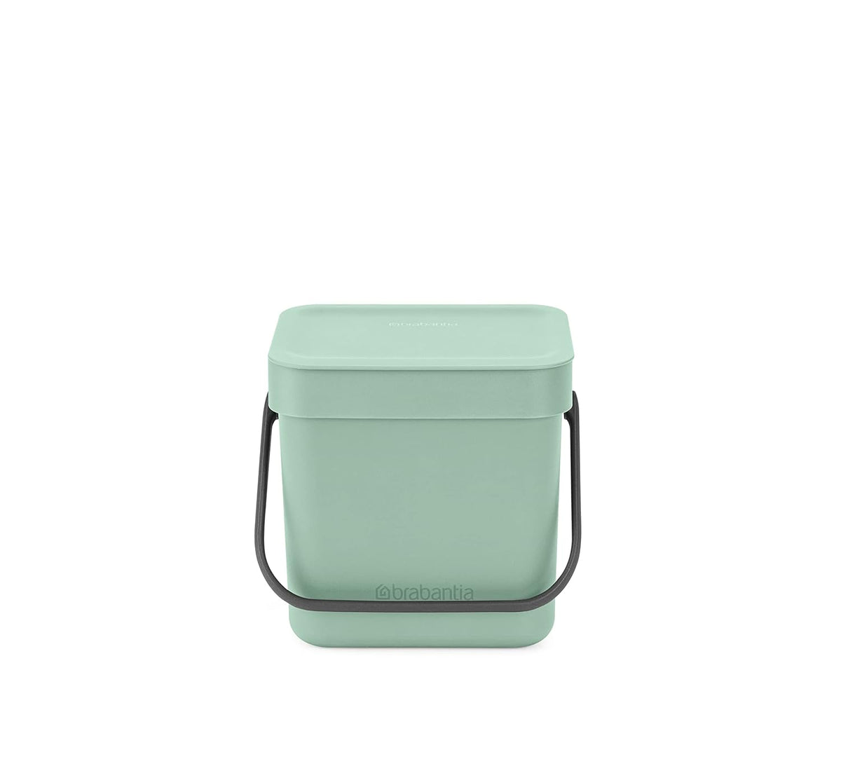 Brabantia Sort & Go Food Trash Can (0.8 Gal/Jade Green) Small Countertop Kitchen Compost Caddy with