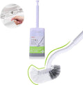 Marbarsse Bathroom Toilet Bowl Brush and Holder, Curved Design Toilet Brush for Deep Cleaning Under