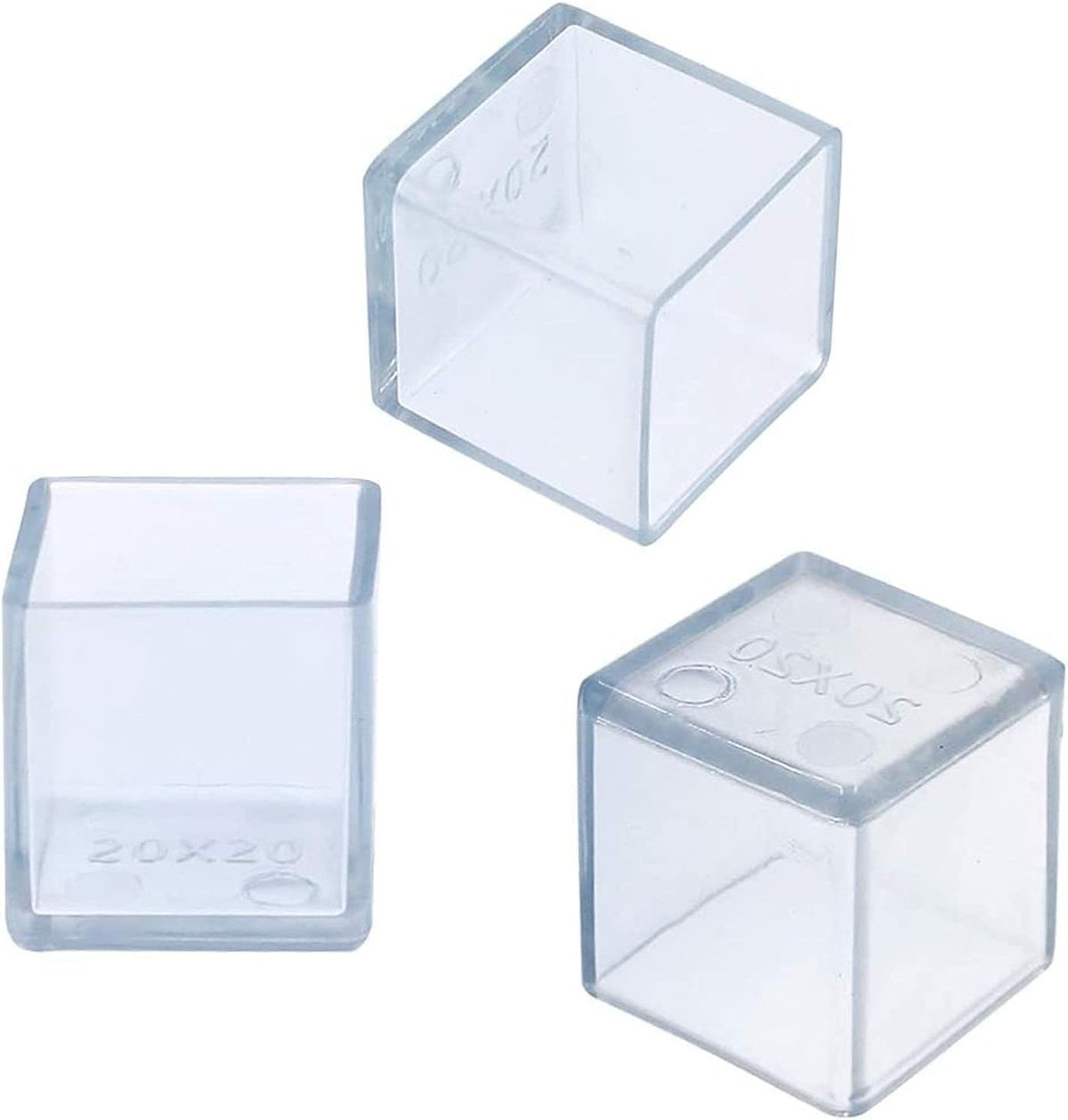 12 Pcs Transparent Square Anti-Slip Rubber Leg Tips Chair Leg Caps Furniture Floor Protectors Chair