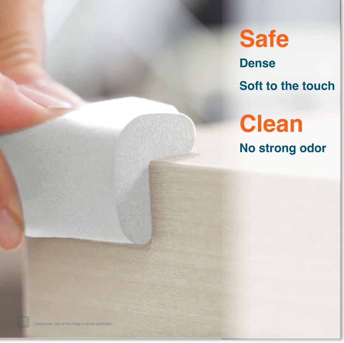 Roving Cove HeftyFit Corner Protector for Baby (8 Large Corners), Heavy-Duty Soft Rubber Foam