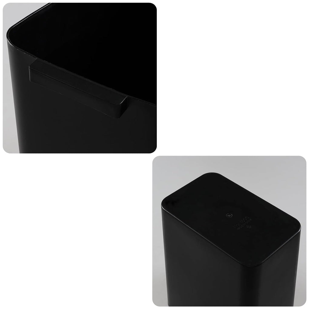 4.5 Gallon Plastic Office Wastebasket, Plastic Trash Cans, Black, 3 Packs