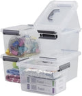 Bringer 6-Pack 5 L Clear Plastic Storage Box, Small Storage Latch Bin