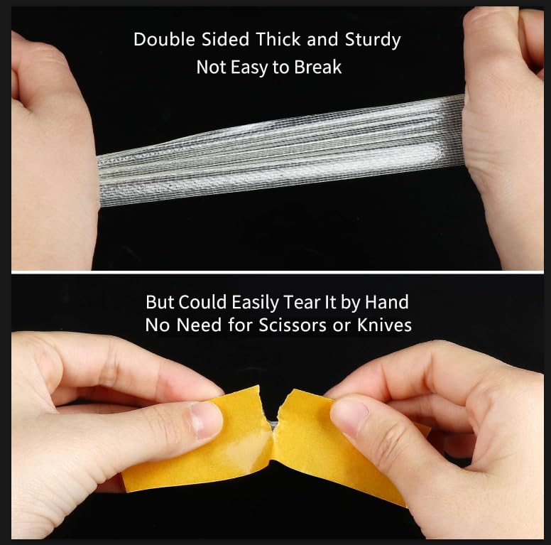 Double Sided Tape Heavy Duty, 3.2in x 33FT(10m), Universal High Tack Strong Wall Adhesive with