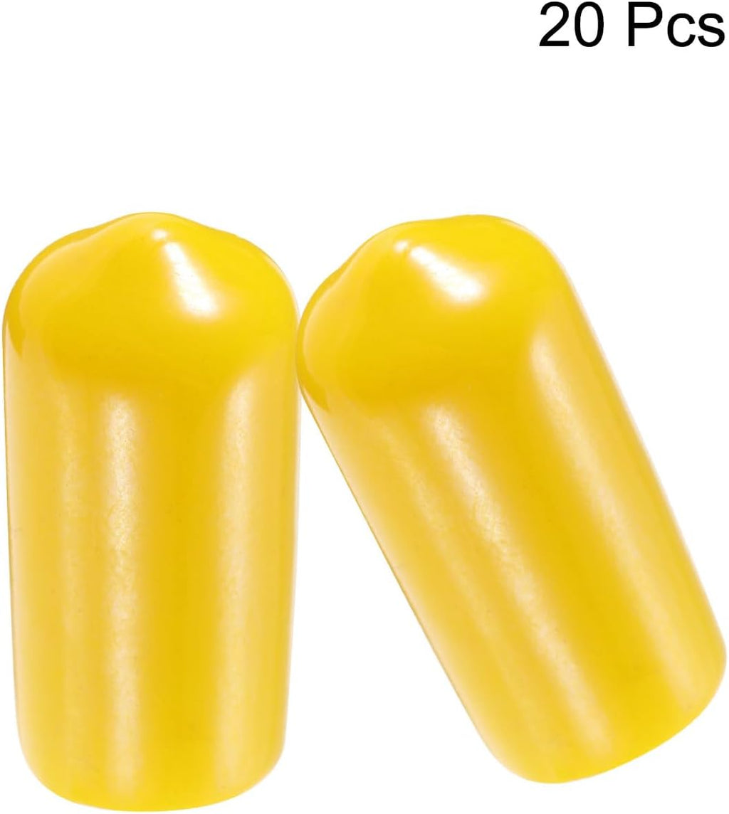 uxcell 20pcs Rubber End Caps 9.5mm(3/8") ID Vinyl PVC Round Tube Bolt Cap Cover Screw Thread