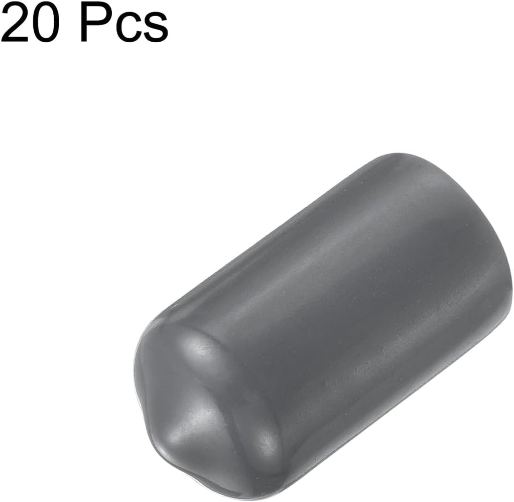 uxcell 20pcs Rubber End Caps 4.5mm ID Vinyl Round Tube Bolt Cap Cover Thread Protectors Dark Grey