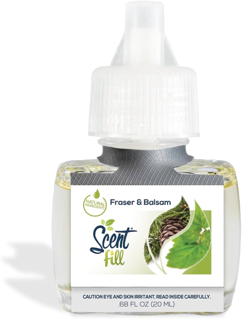 Scent Fill Fraser Fir & Fresh Balsam Pine Plug in Air Freshener, 4 Scented Oil Refills