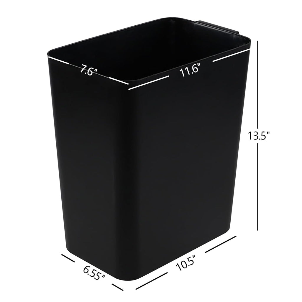 Xyskin 4.5 Gallon Plastic Garbage Bin, Deskside Wastebasket, Waste Can, Black, 3 Pack