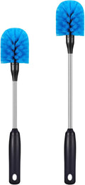Stainless Steel Bottle Brush with Replaceable Head, Long Handle Scrub Brush for Water Bottles