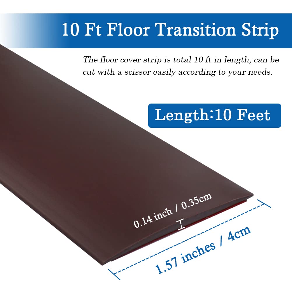Floor Transition Strip Self Adhesive Floor Cover Strips Laminate 1.57" Wide Vinyl Flat Divider
