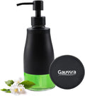 Gaussra Black Soap Dispenser with Coasterand Stickers, Refillable Liquid Stainless Steel Soap