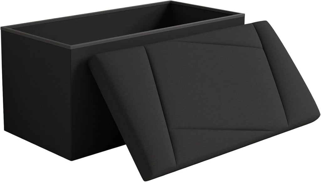 Folding Storage Ottoman Bench, 30 Inches Storage Chest, End of Bed Bench,Folding Ottoman for
