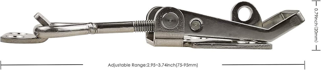 Adjustable Latch Buckle Cabinet Boxes Lever Handle Toggle Catch Latch Lock,Silver,Adjustable