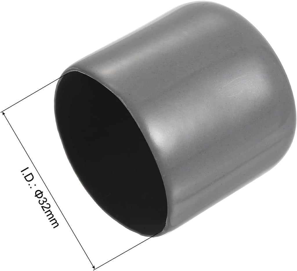 uxcell 20pcs Rubber End Caps 32mm ID Vinyl Cap Cover Screw Protectors Dark Grey