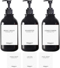 3 Pack of Shampoo and Conditioner Bottles - Apothecary Dispenser Bottle for Bathroom and Kitchen