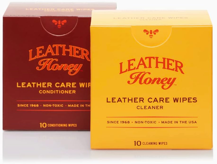 Leather Honey Conditioner Wipes with Cleaner Wipes