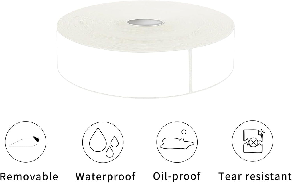 1000 Blank Removable Freezer Labels Water Oil Resistant with Perforation Line for Food Containers