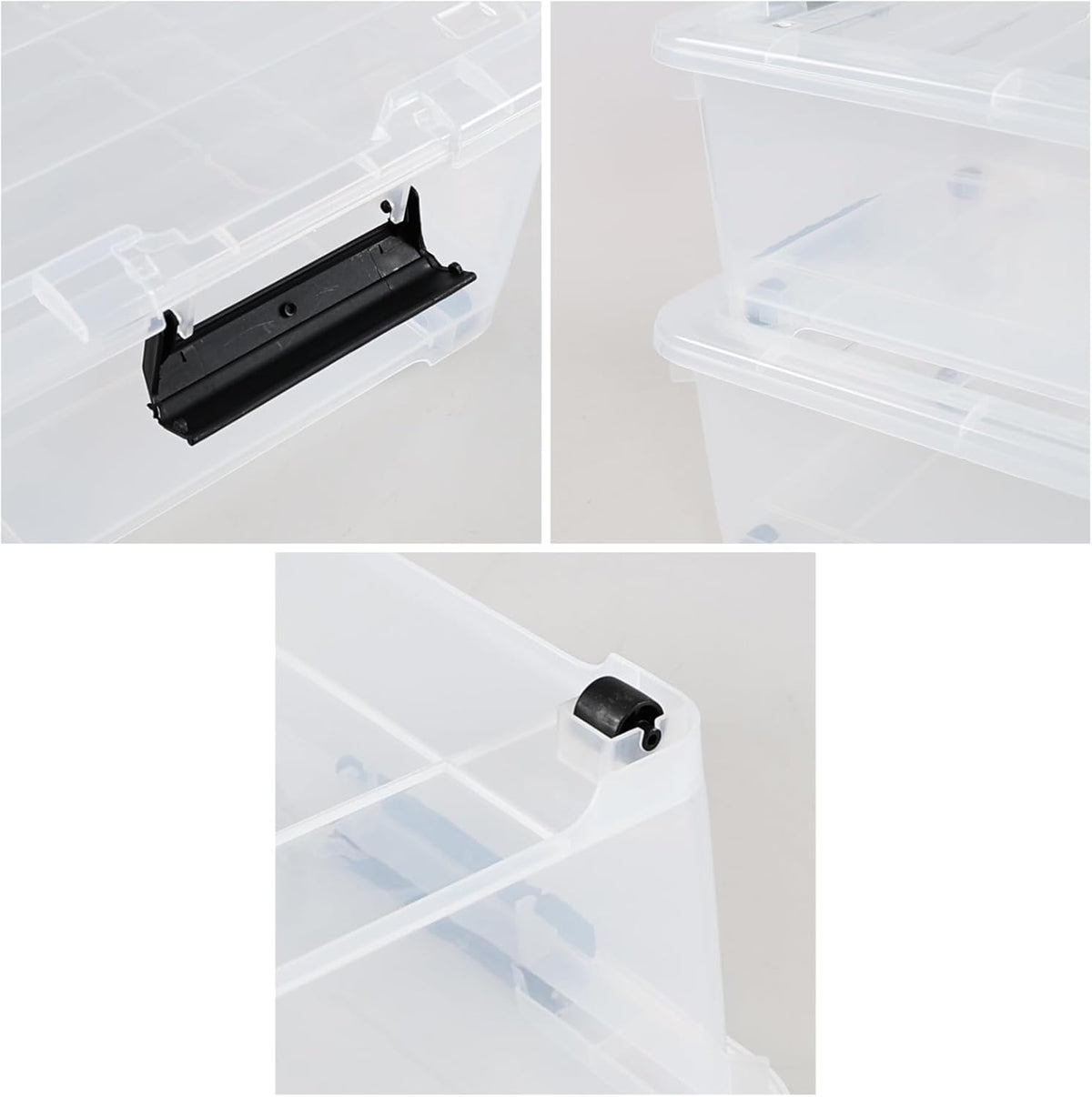4 Packs 20 Quart Plastic Under Bed Storage Container with Lids and Wheels, Stackable and Nestable