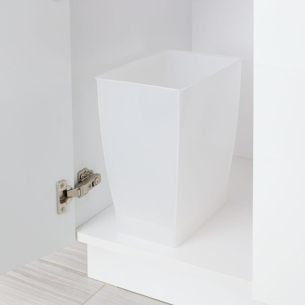 iDesign Small Rectangular Bathroom Trash Cans - Set of 4 - Frost