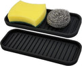 Silicone Sponge Holder Kitchen Sink Organizer Tray Dish Caddy Soap Dispenser, Scrubber Spoon
