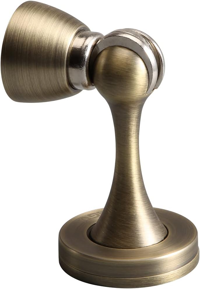 YAGU Magnetic Door Stopper 2 Pack, Zinc Alloy Brushed Bronze Door Stops Door Catch Holder Wall