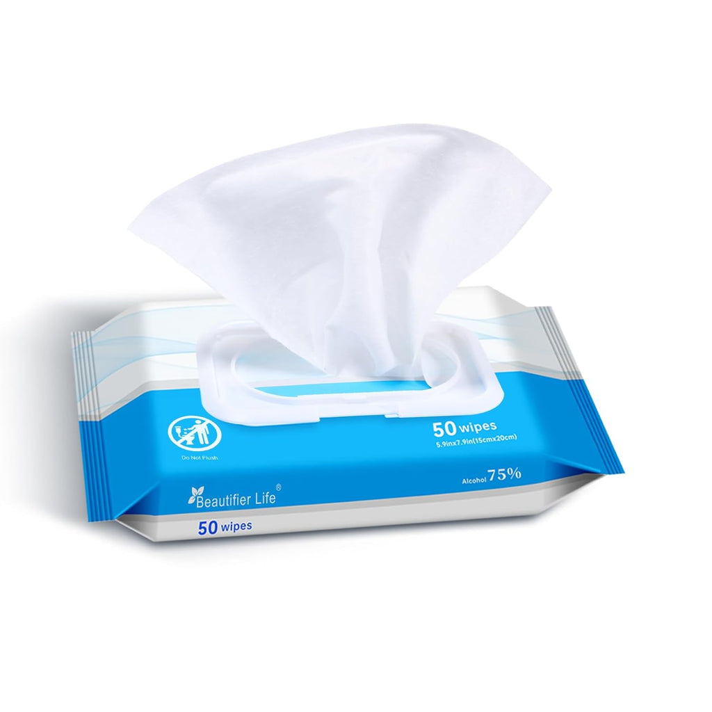 75% Alcohol Wet Hand Sanitizing Wipes - With Aloe, Moisturizer, and Vitamin E Formula - Premium