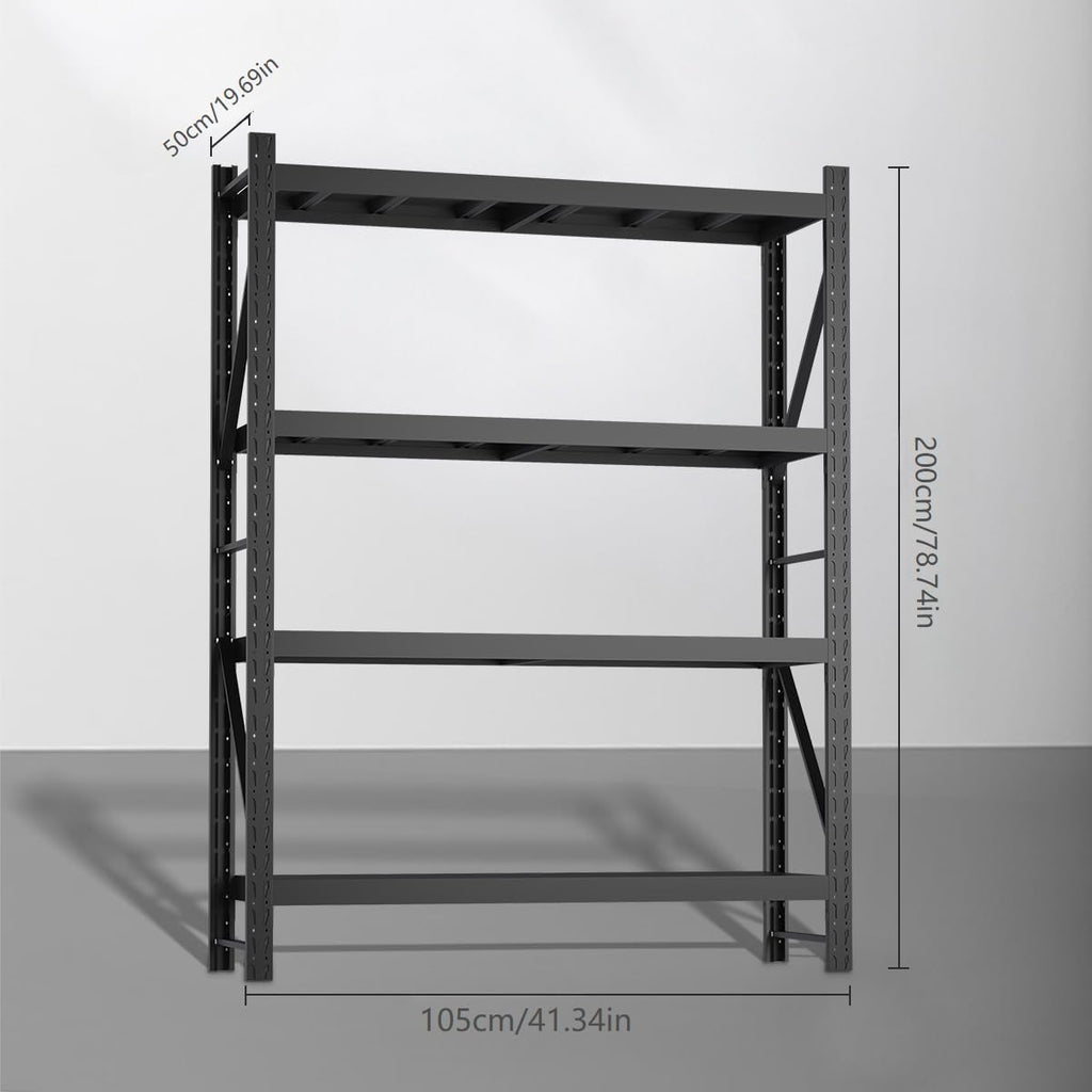 Storage Shelves Heavy Duty, Metal Garage Shelving Units, 4 Tier Storage Rack Shelf, Steel