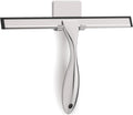 All-Purpose Stainless Steel Shower Squeegee for Glass Doors with Adhesive Hooks, Squeegee for