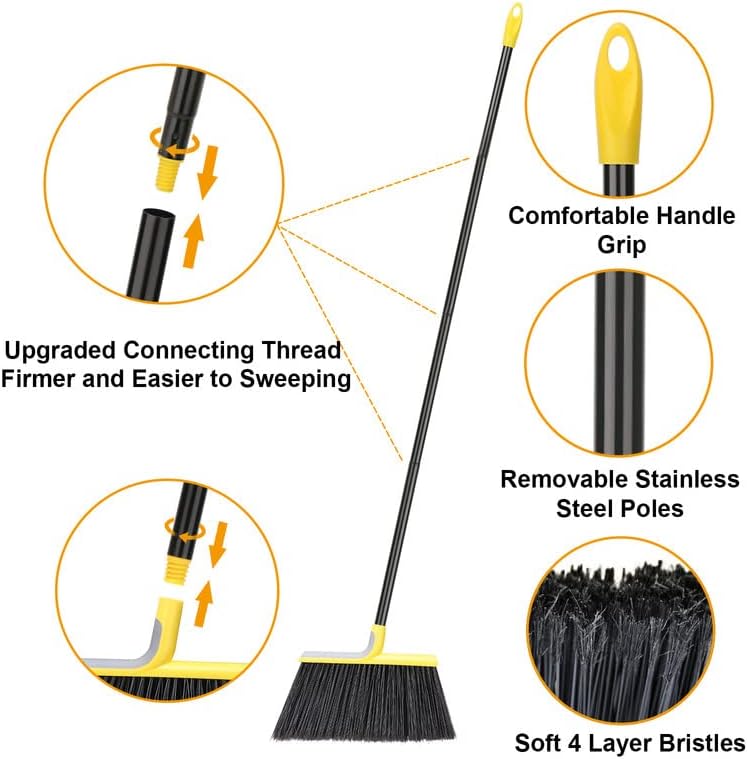 KeFanta Outdoor Broom for Floor Cleaning,58" Heavy-Duty Commercial Broom for Sweeping Concrete