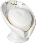 Soap Dish, Soap Holder Self Draining Leaf Shape Soap Dishes, Ceramic Drain Soap Dish for Sink