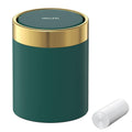 Mini Trash Can with Lid, Desktop Small Trash Can Recycling Bin Cute Metal Garbage Can for Tabletop