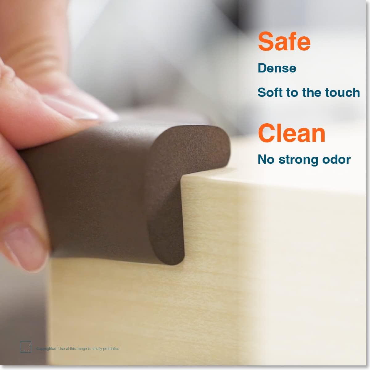 Roving Cove HeftyFit Corner Protector for Baby (4 Large Corners), Heavy-Duty Soft Rubber Foam