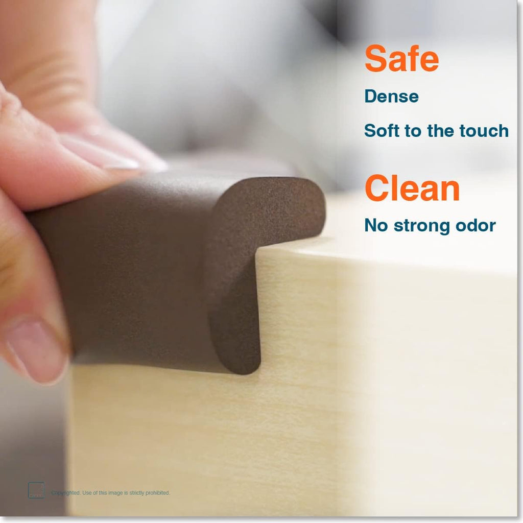 Roving Cove HeftyFit Corner Protector for Baby (8 Large Corners), Heavy-Duty Soft Rubber Foam
