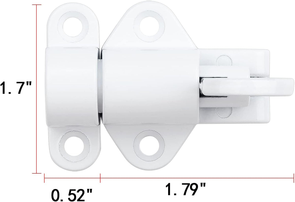 5 Packs Self-Closing Latches，White Spring Door Lock，Resilient Bolt Latch Aluminum Alloy Safety