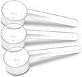 3 Measuring Spoons Set with Short Handle - 1 Teaspoon (5 ML) Clear Plastic Scoops for Creatine