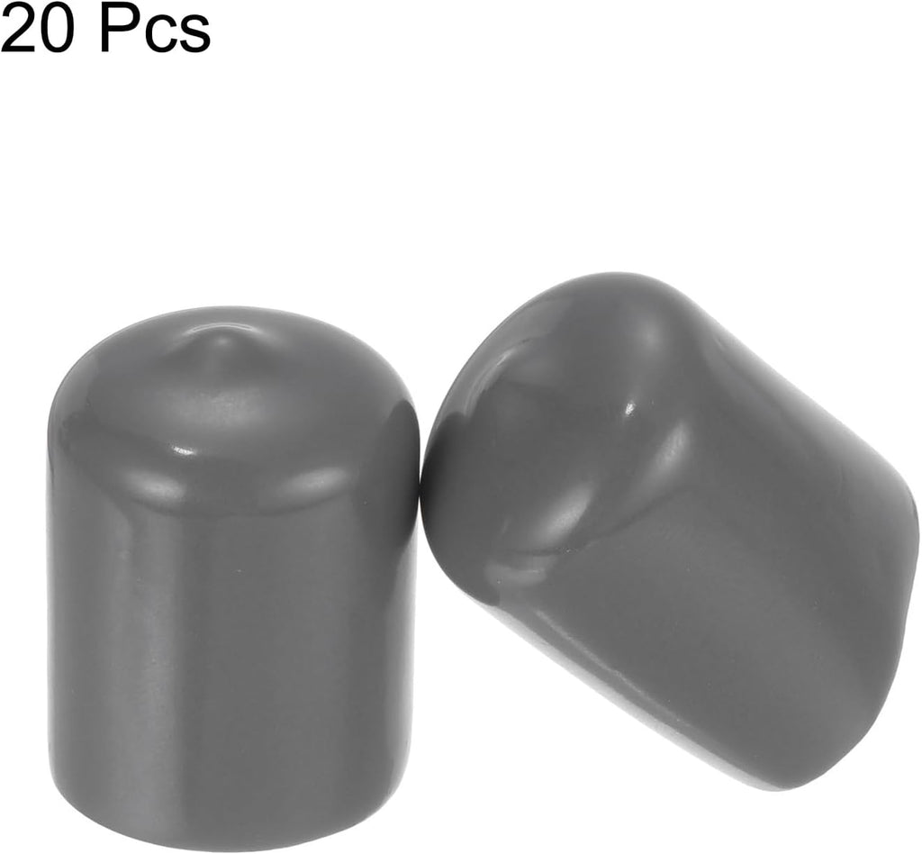 uxcell 20pcs Rubber End Caps 21mm ID Vinyl PVC Round Tube Bolt Cap Cover Screw Thread Protectors