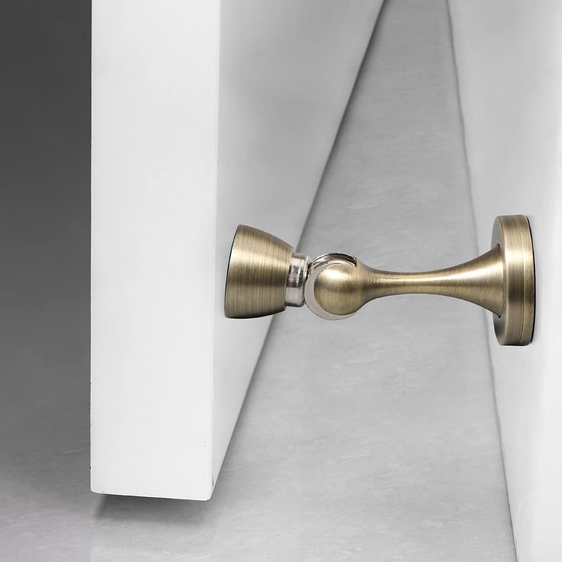 YAGU Door Stopper 4 Pack Magnetic Door Stops, Zinc Alloy Brushed Bronze Door Catch Door Holder Wall