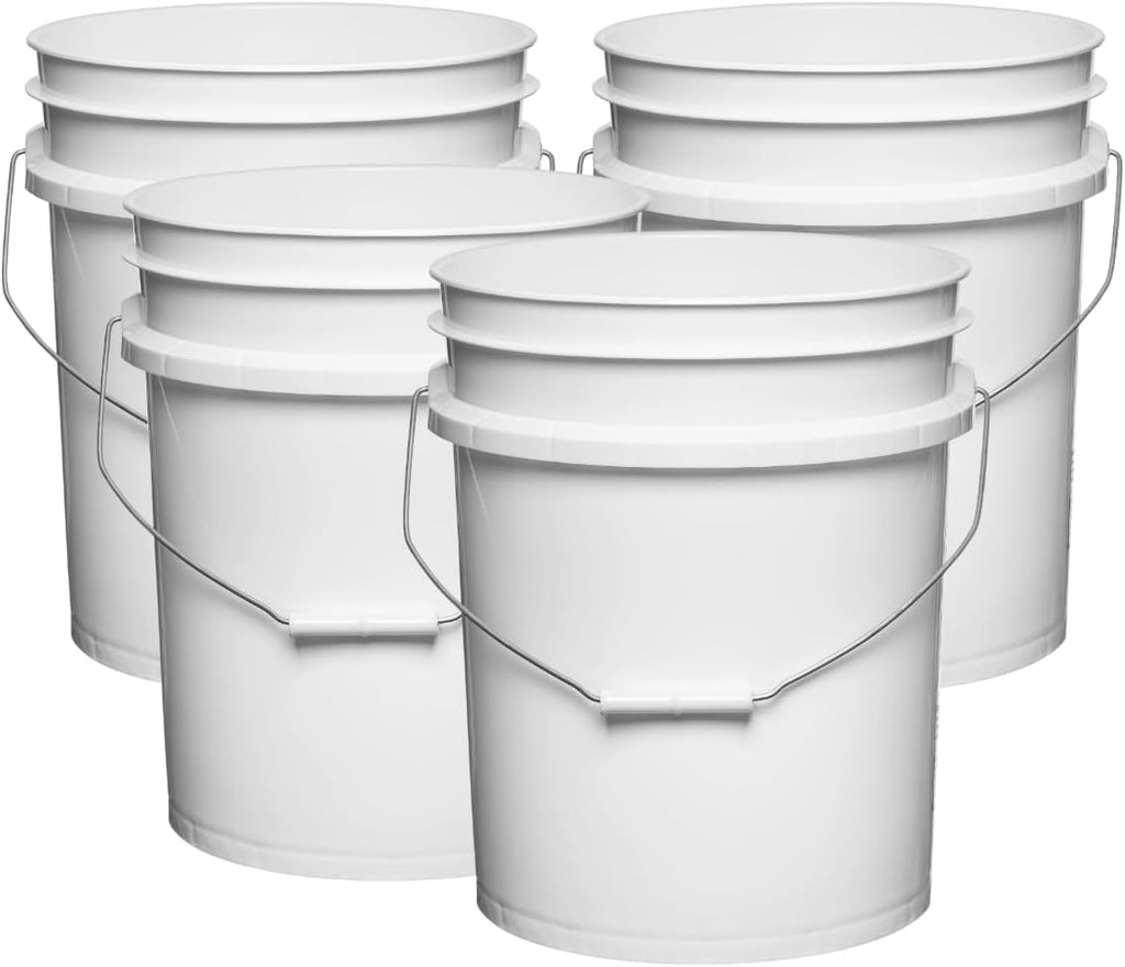 House Naturals 5 Gallon Premium HPDE Plastic Bucket - Made in USA Food Grade Storage Container, BPA