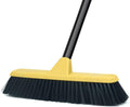 Push Broom with Long Handle, Floor Brush 51.6 inch Soft Bristle Broom 12.2" Wide for Cleaning