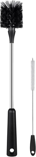 Water Bottle Brush with Straw Cleaner, 15 Inches Stainless Steel Handle Baby Bottle Brush Cleaner