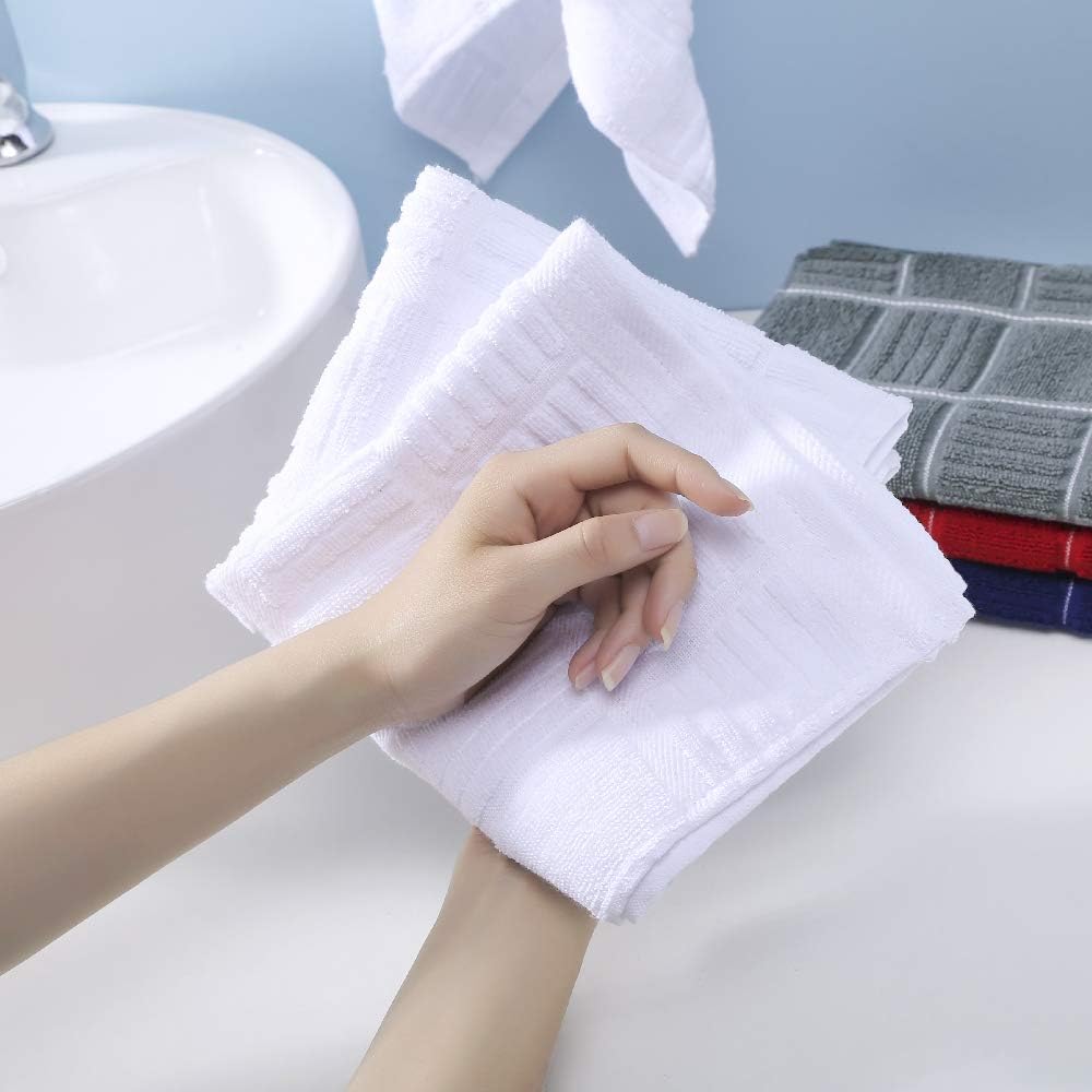 Anyi Kitchen Dish Towels Heavy Duty Absorbent Dish Cloths with Hanging Loop 100% Cotton Tea Bar